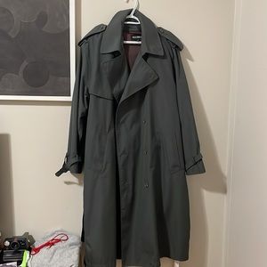 Green trench coat